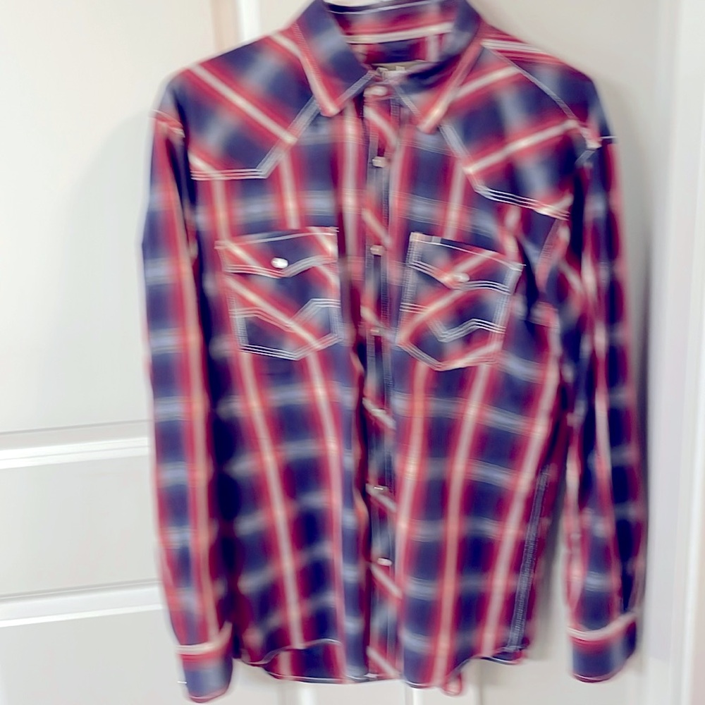 Cowboy Legend Mens Long Sleeve Plaid Snap Down Shirt